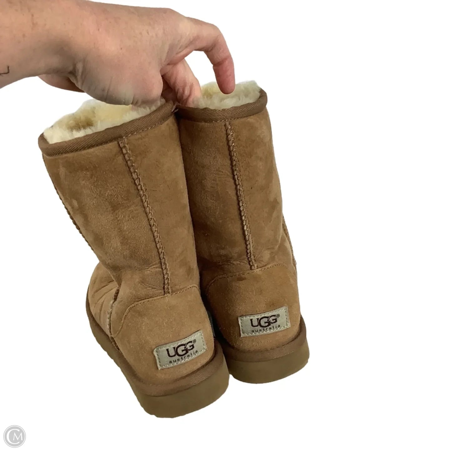 Boots Designer By Ugg In Brown, Size: 7