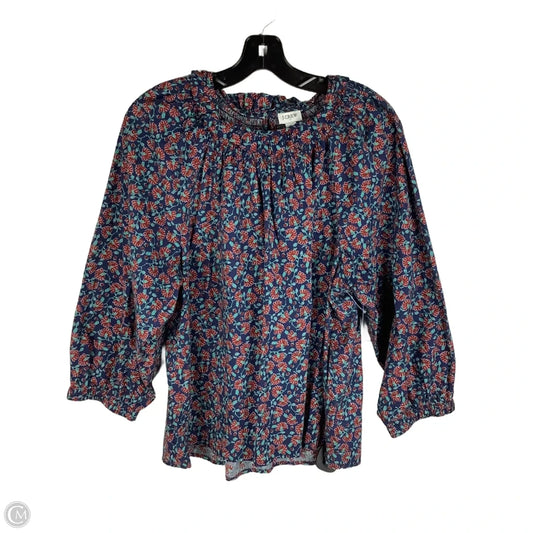 Top Long Sleeve By J. Crew In Blue & Brown, Size: Xl