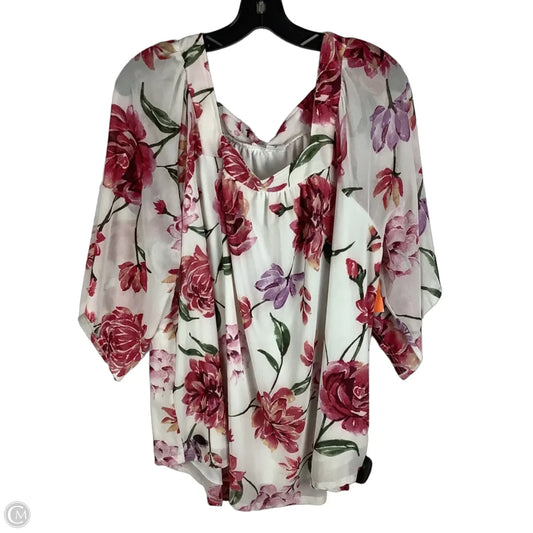 Top Short Sleeve By Siren Lily In Floral Print, Size: 2x