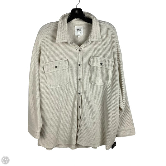 Jacket Shirt By Aerie In Cream, Size: L