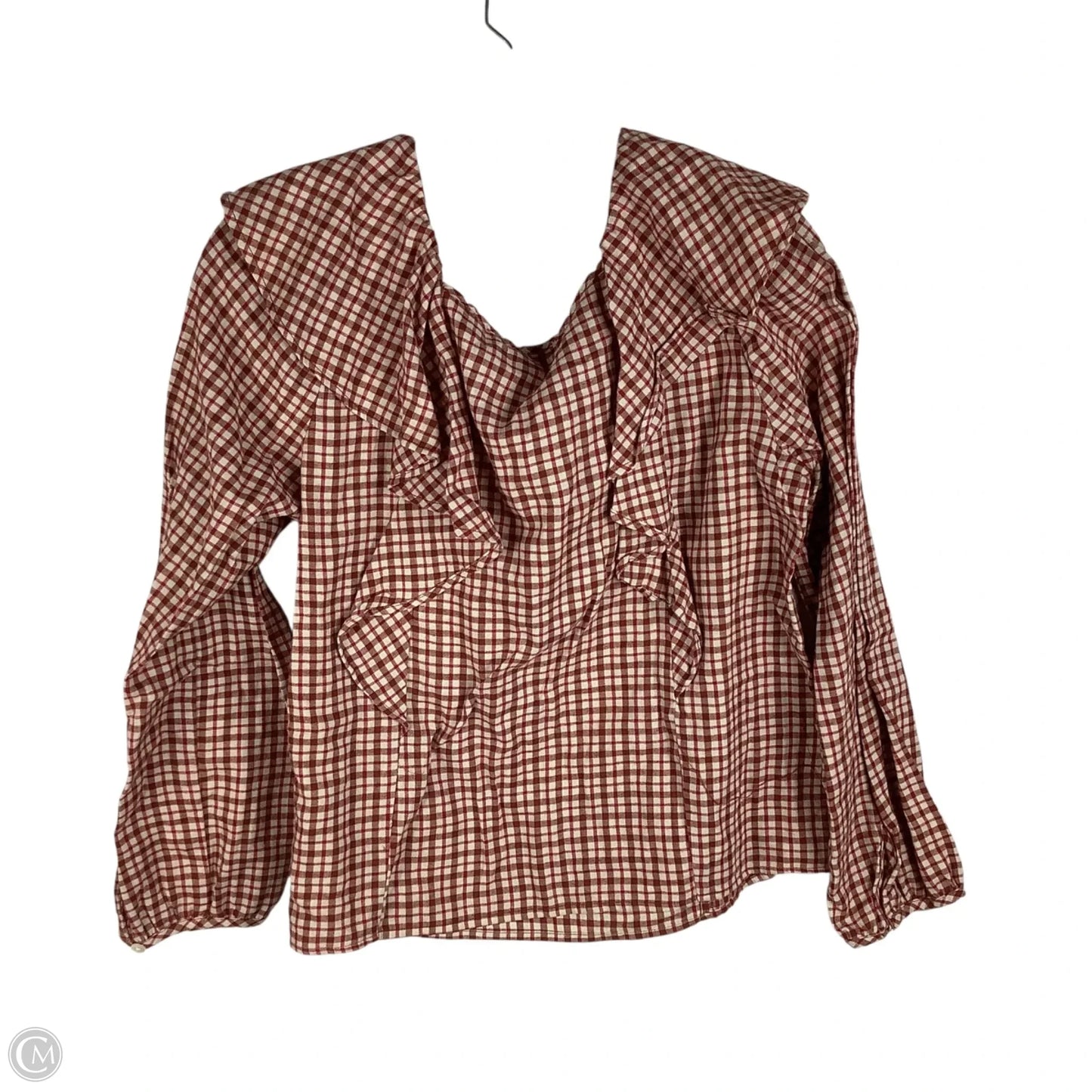 Top Long Sleeve By J. Crew In Plaid Pattern, Size: M