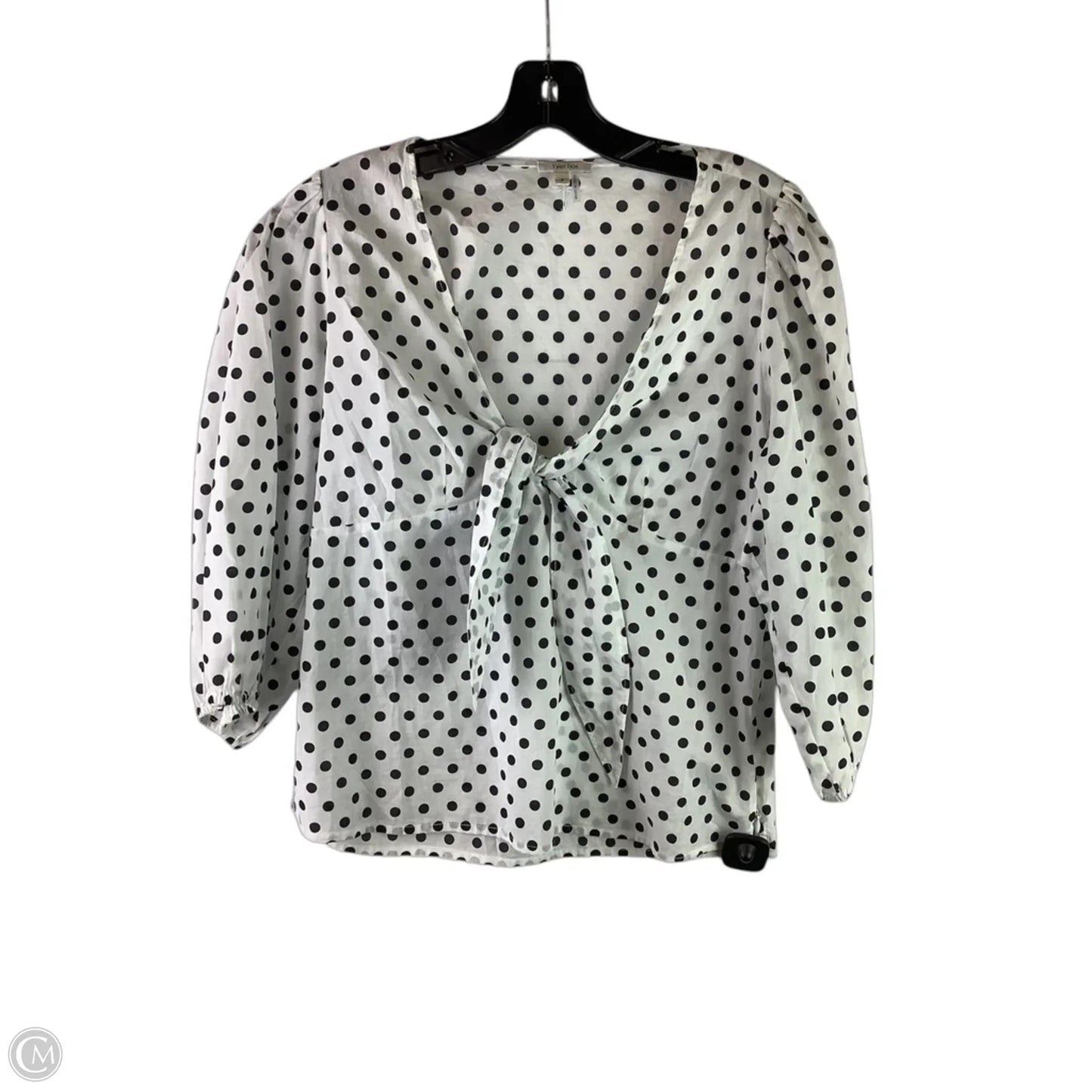 Top Long Sleeve By Tyler Boe In Polkadot Pattern, Size: 8