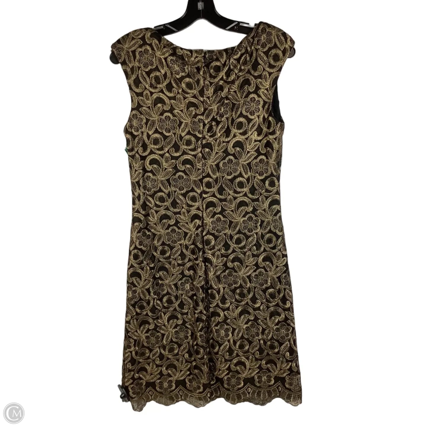Dress Party Midi By Lauren By Ralph Lauren In Black & Gold, Size: 8