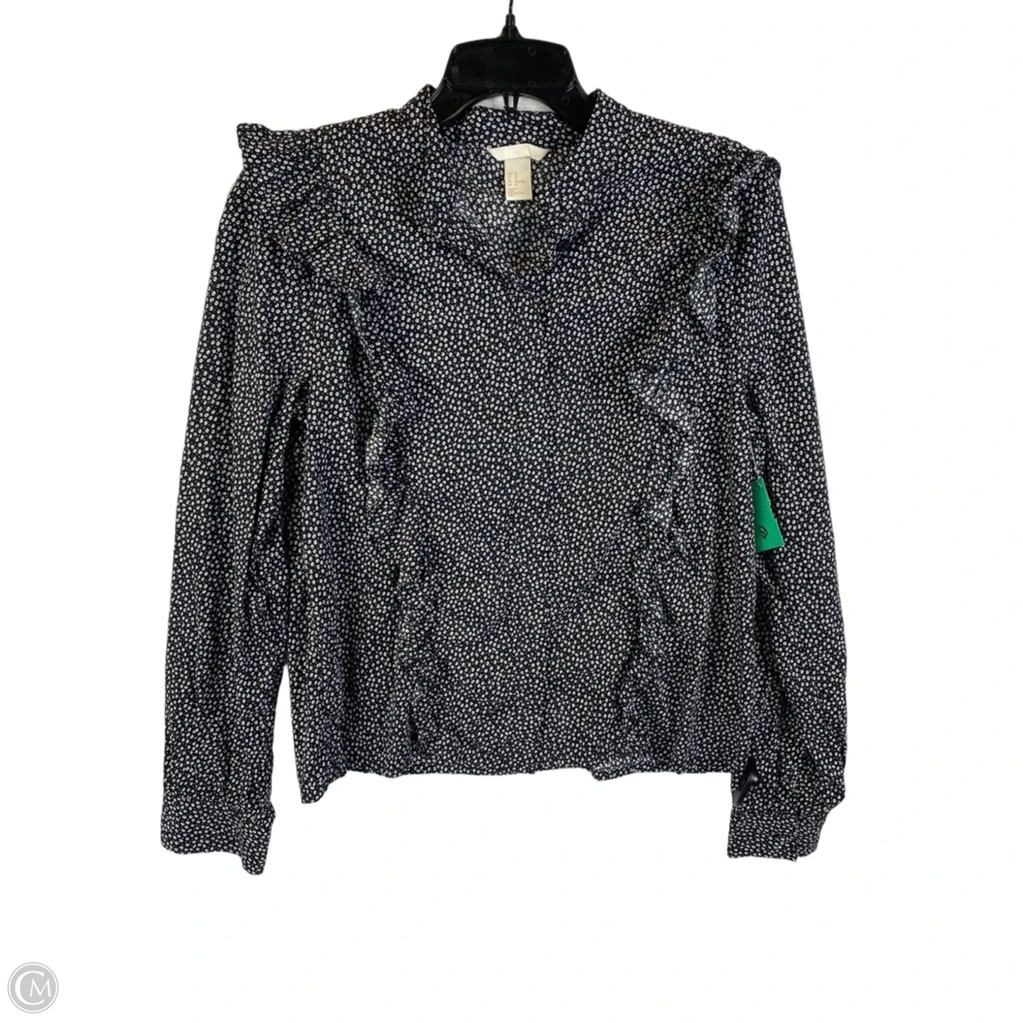 Top Long Sleeve By H&m In Black, Size: 12