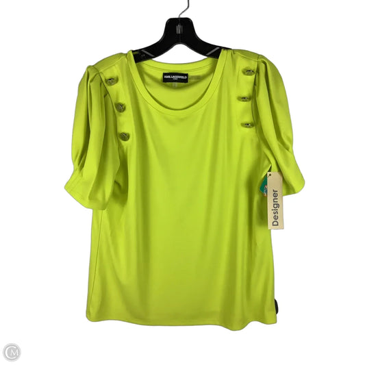 Top Short Sleeve Designer By Karl Lagerfeld In Green, Size: M