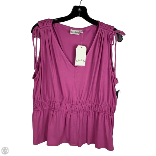Top Sleeveless By Wonderly In Pink, Size: Xl
