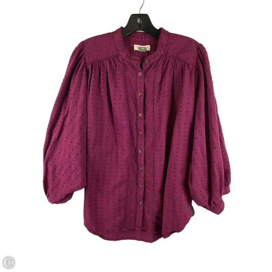 Top Long Sleeve By Pilcro In Purple, Size: M