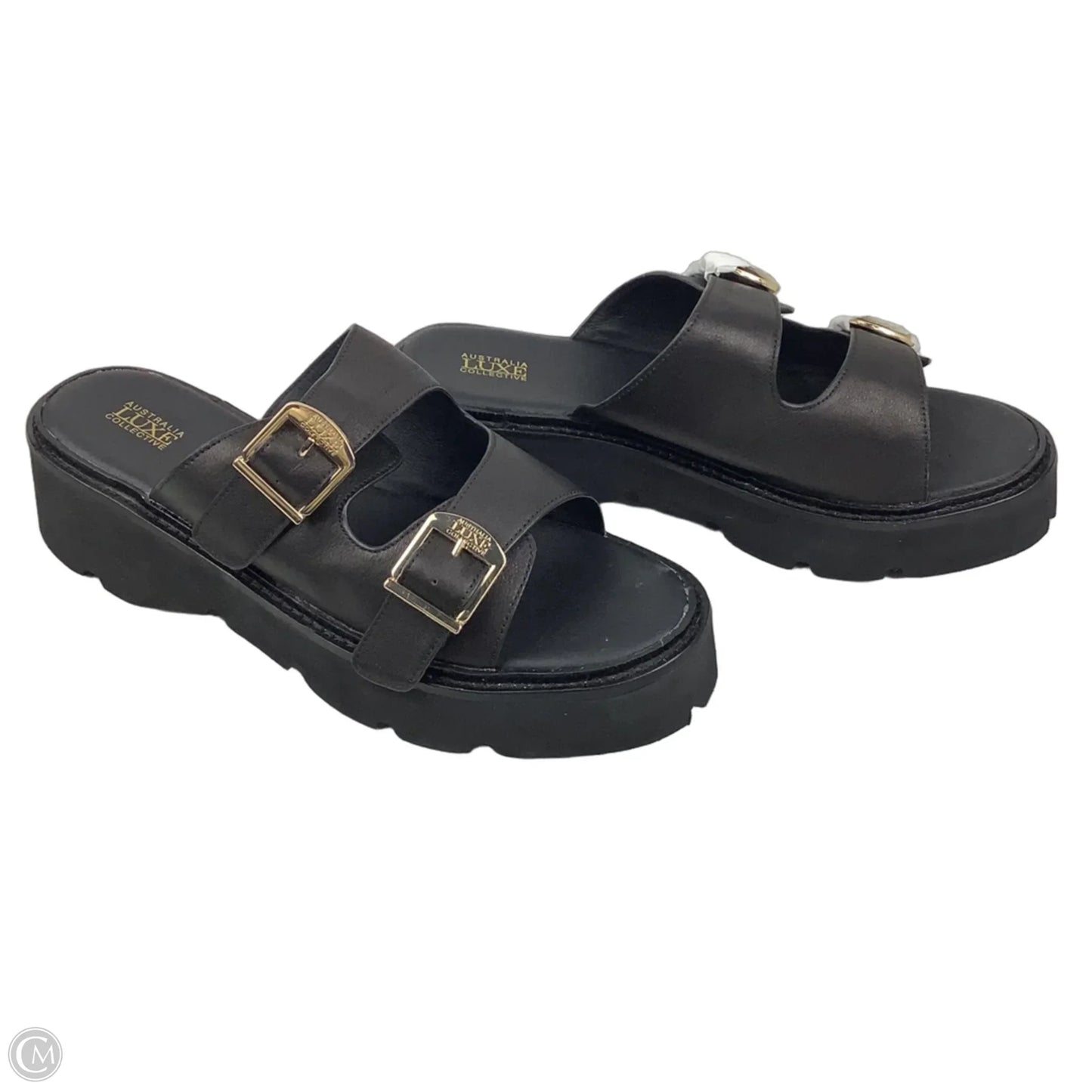 Sandals Heels Platform By Luxe In Black, Size: 11
