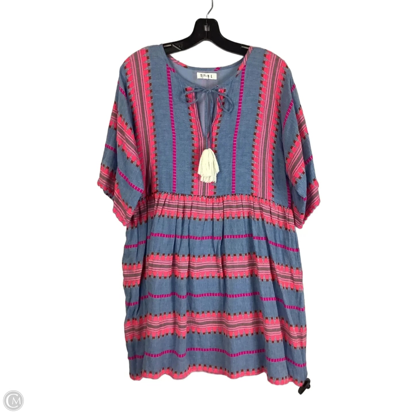 Dress Casual Midi By Thml In Blue & Pink, Size: M