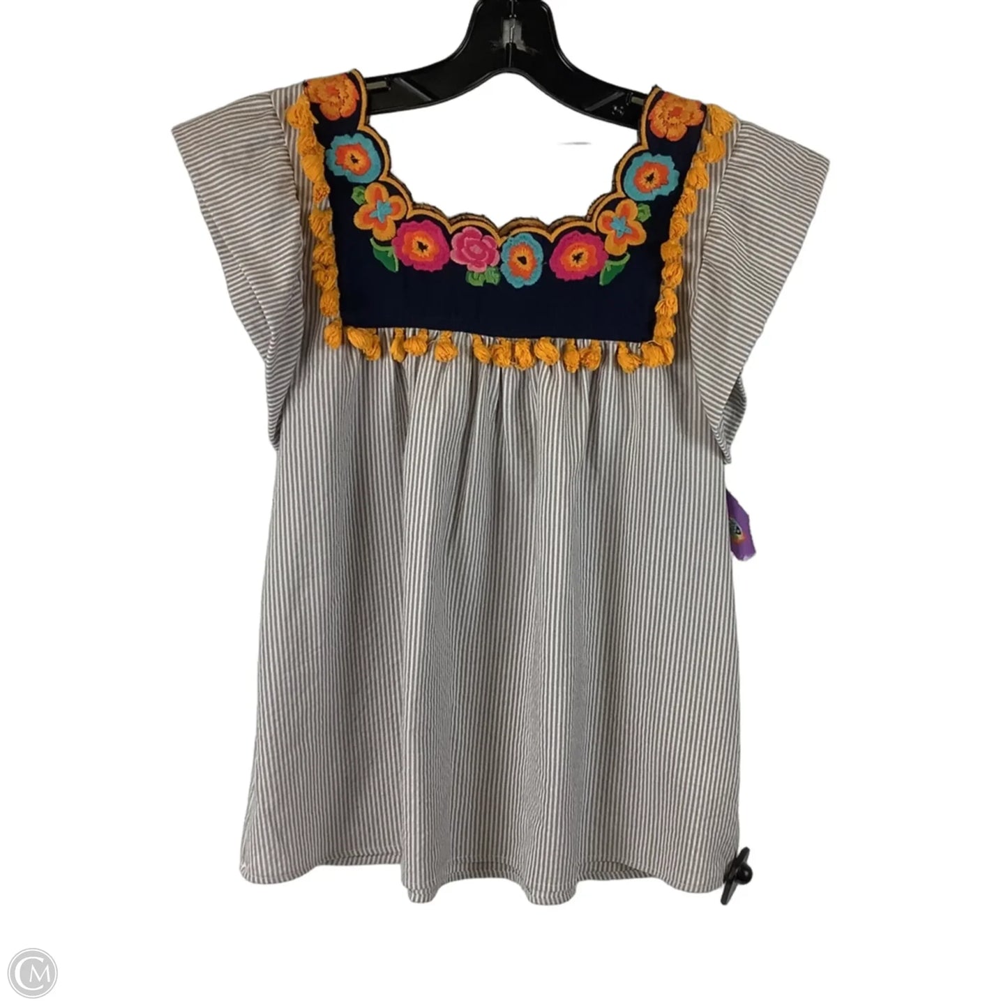 Top Short Sleeve By Thml In Striped Pattern, Size: S