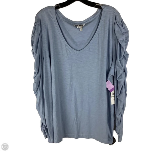 Top Long Sleeve By Dkny In Blue, Size: 1x