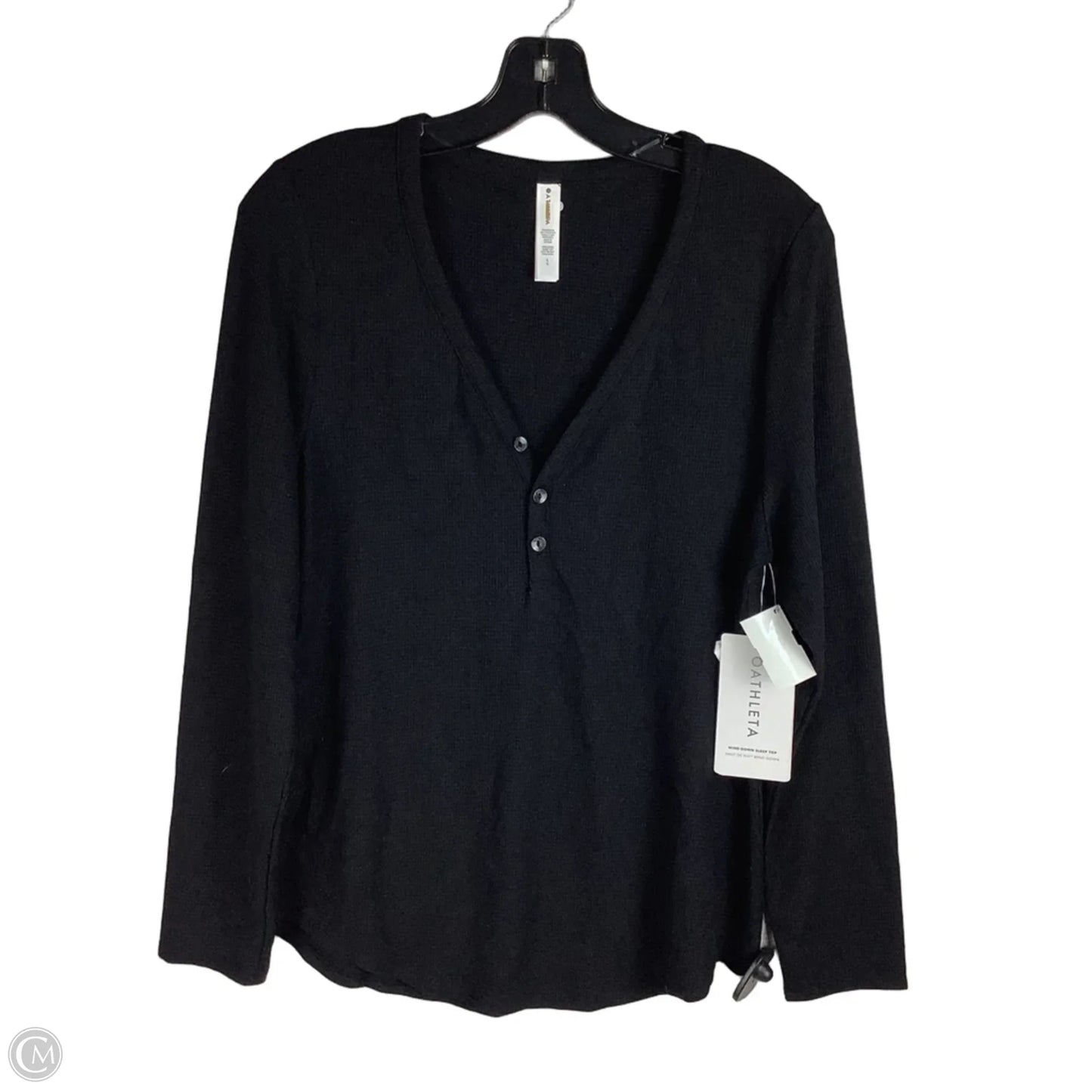 Athletic Top Long Sleeve Crewneck By Athleta In Black, Size: L