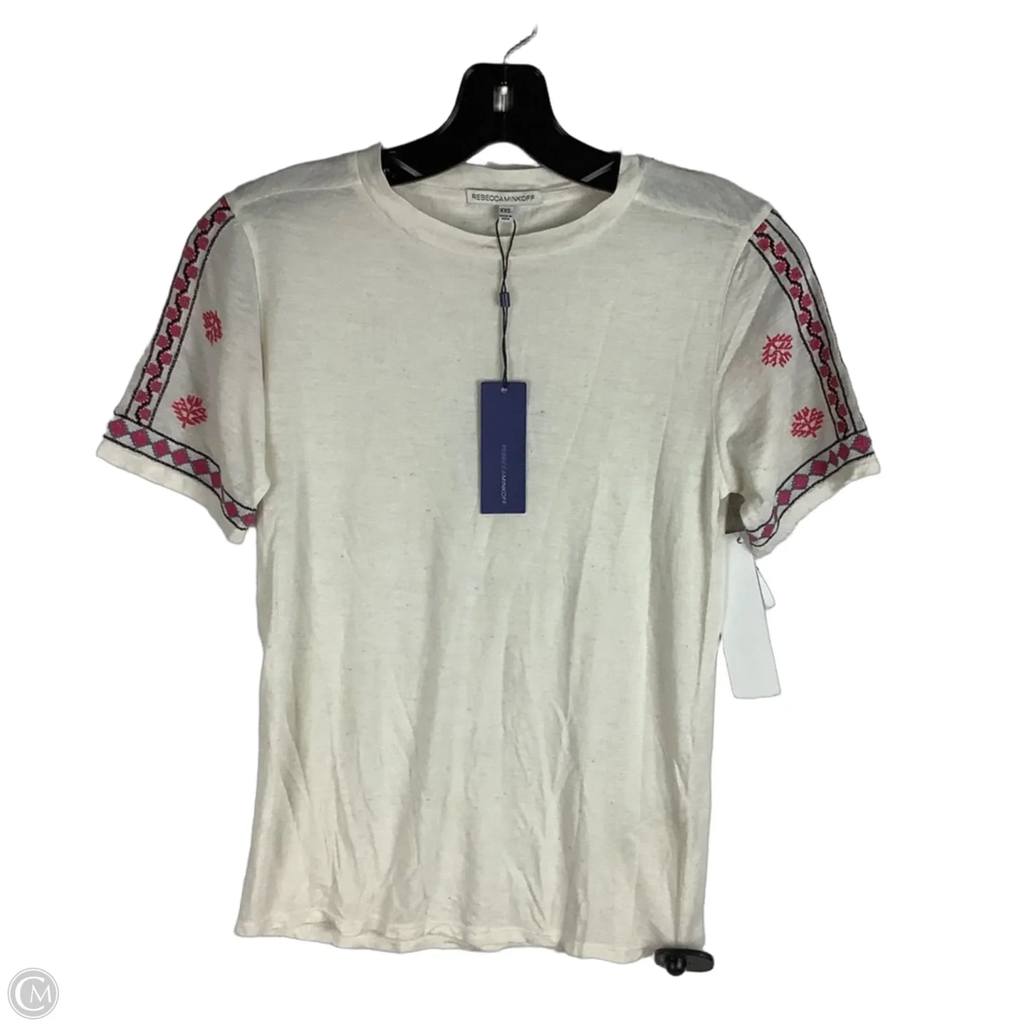 Top Short Sleeve Designer By Rebecca Minkoff In Cream, Size: Xxs