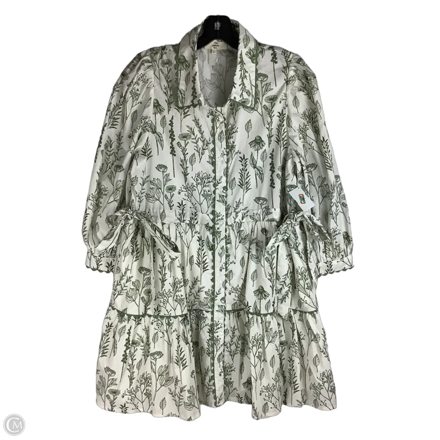 Dress Party Short By Entro In Green & White, Size: L