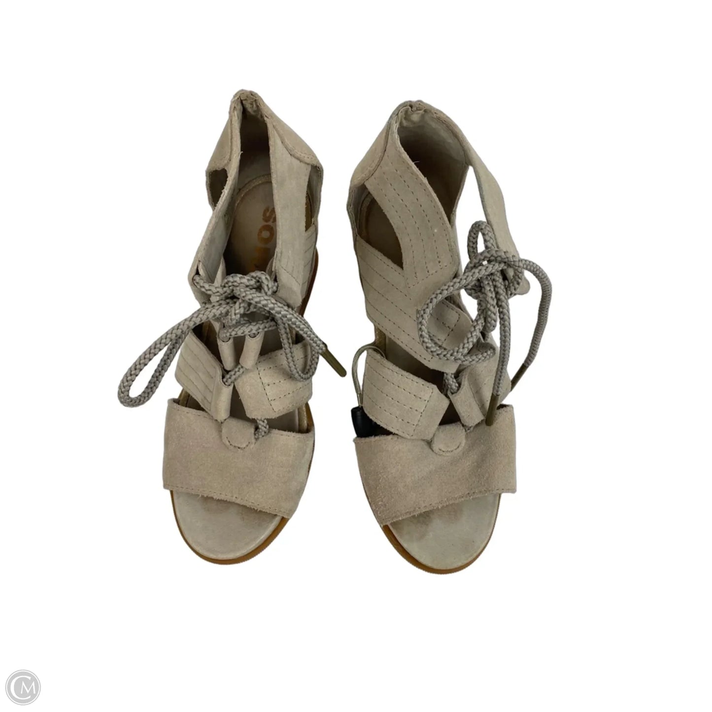 Sandals Heels Wedge By Sorel In Taupe, Size: 7