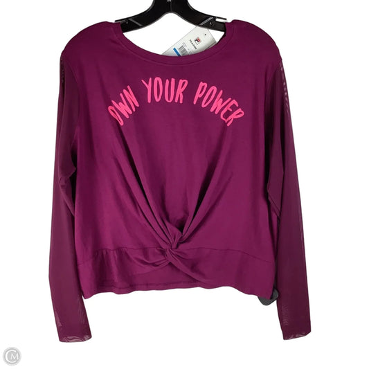 Top Long Sleeve By Fila In Purple, Size: 1x