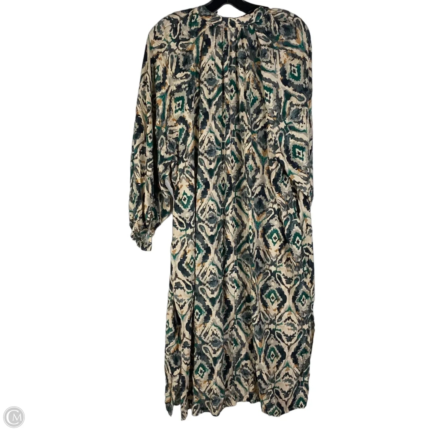 Dress Casual Maxi By Cmc In Cream & Green, Size: M