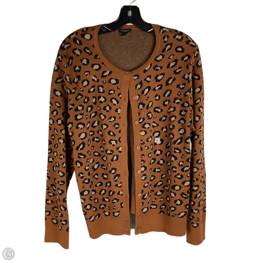 Sweater Cardigan By Ann Taylor In Leopard Print, Size: Xl