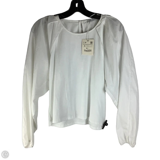 Top Long Sleeve By Zara In White, Size: S