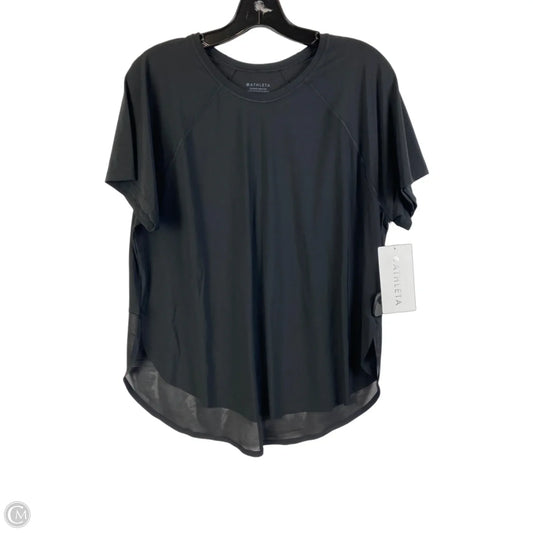 Athletic Top Short Sleeve By Athleta In Black, Size: L