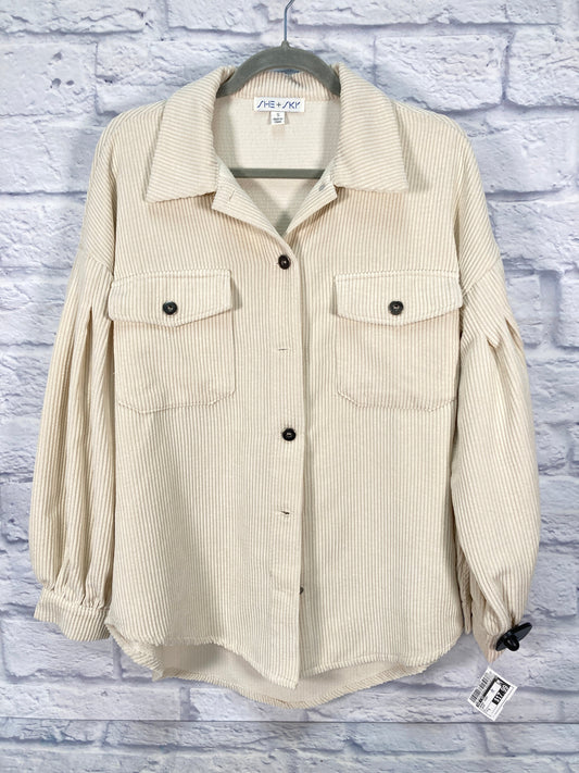 Jacket Shirt By She + Sky In Cream, Size: S