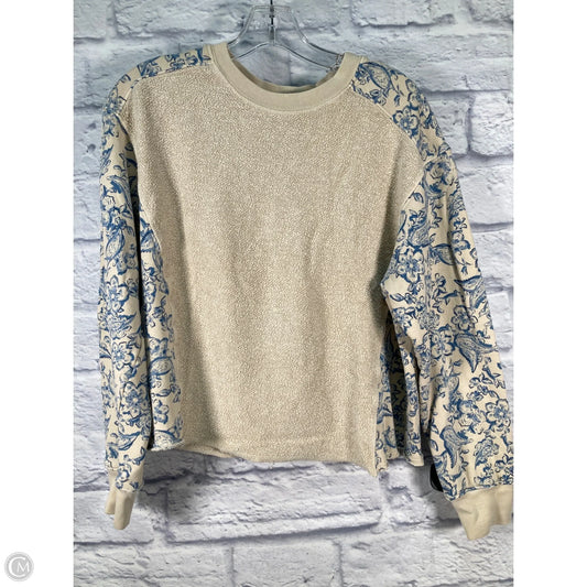 Top Long Sleeve By Sundry In Blue & Cream, Size: S