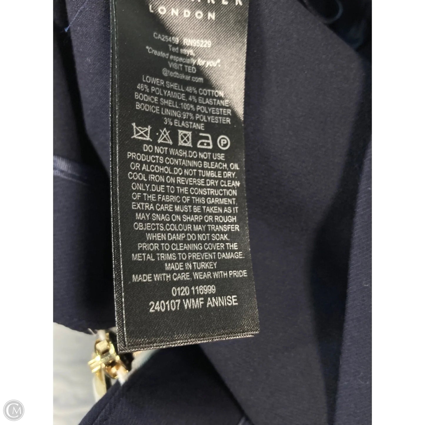 Dress Party Midi By Ted Baker In Blue & White, Size: M