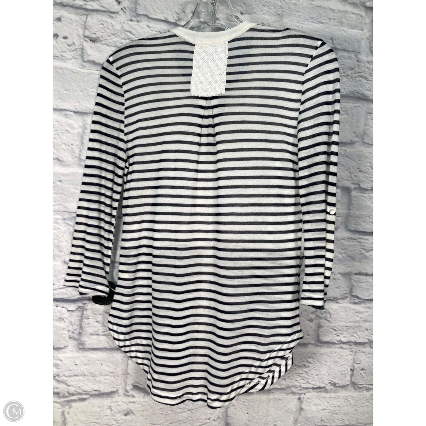 Top 3/4 Sleeve By Tiny In Blue & White, Size: Xs