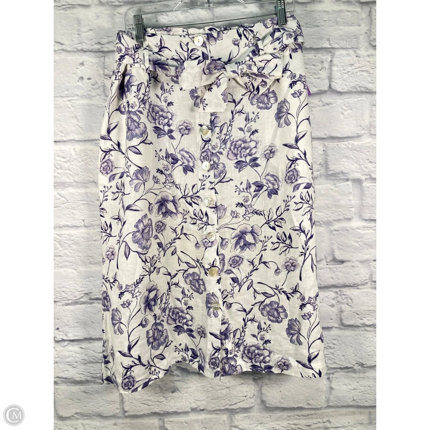 Skirt Midi By Cynthia Rowley In Blue & White, Size: 14