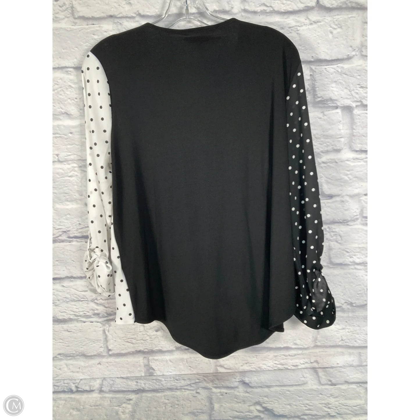 Blouse Long Sleeve By Investments In Black & White, Size: S