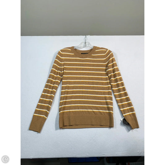Top Long Sleeve By Banana Republic In Tan & White, Size: Xs