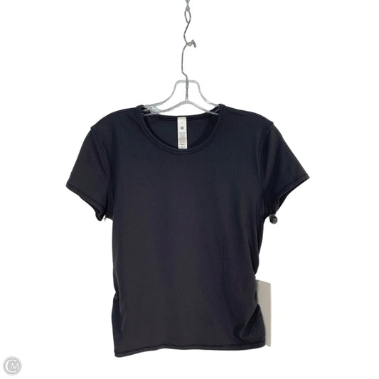 Athletic Top Short Sleeve By Lululemon In Black, Size: 12