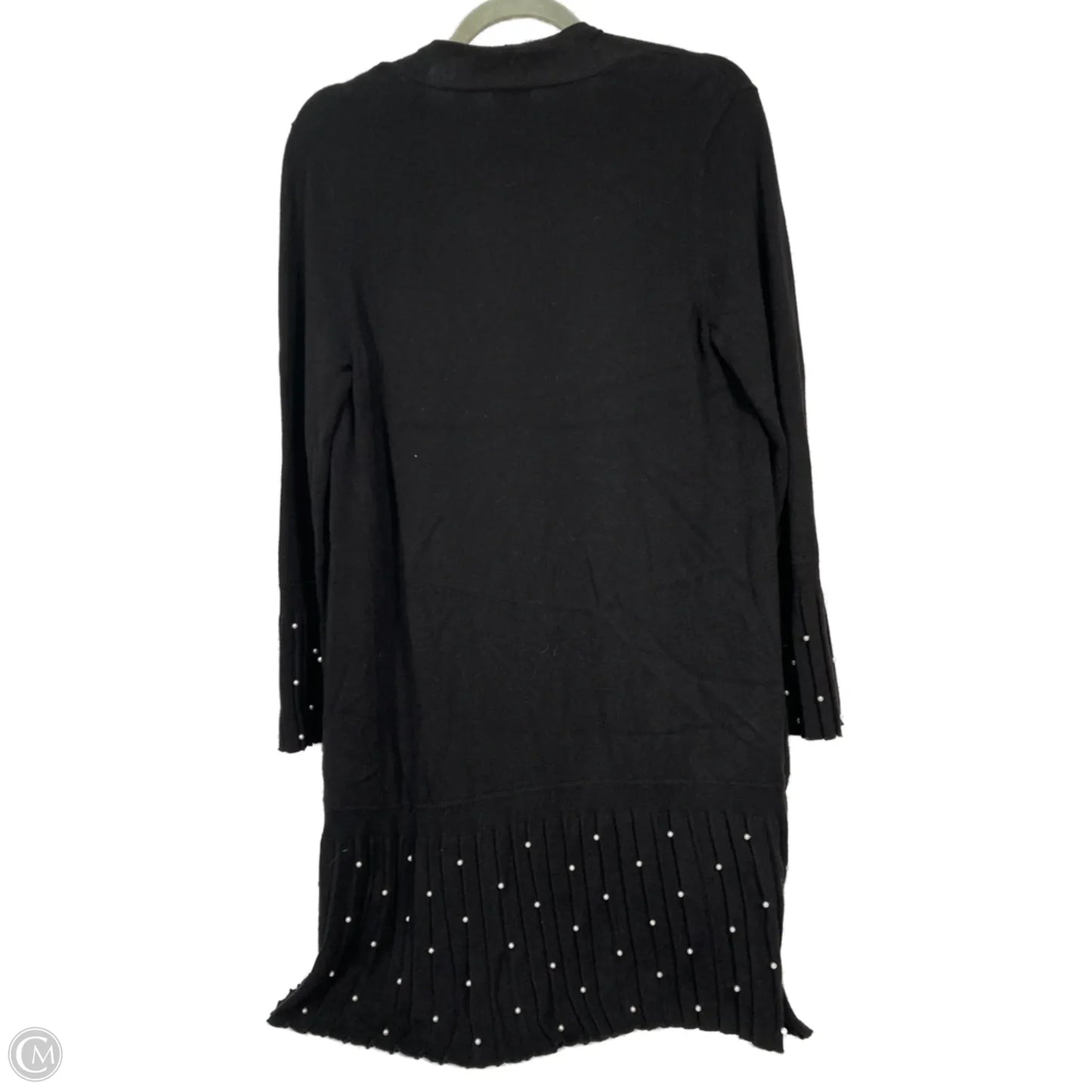 Sweater Cardigan By Chicos In Black & White, Size: M