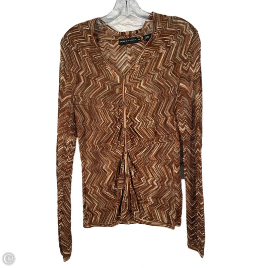 Top Long Sleeve By Dana Buchman In Brown, Size: S