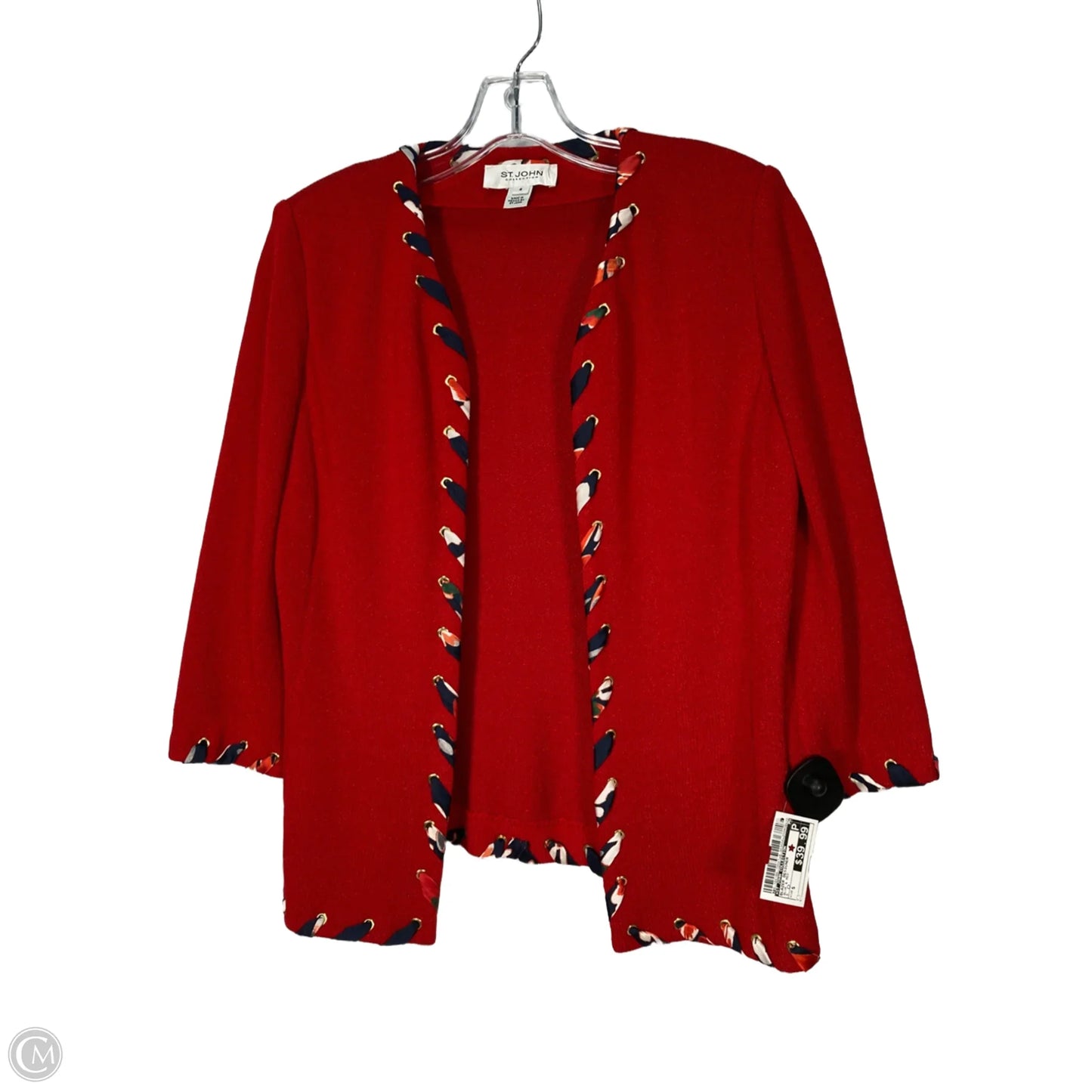 Blazer Designer By St John Collection In Blue & Red, Size: S