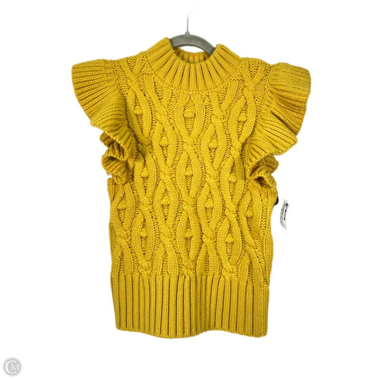 Vest Sweater By Anthropologie In Yellow, Size: Xs