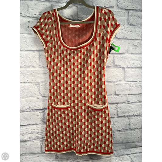 Dress Sweater By Anthropologie In Red & Tan, Size: Xs