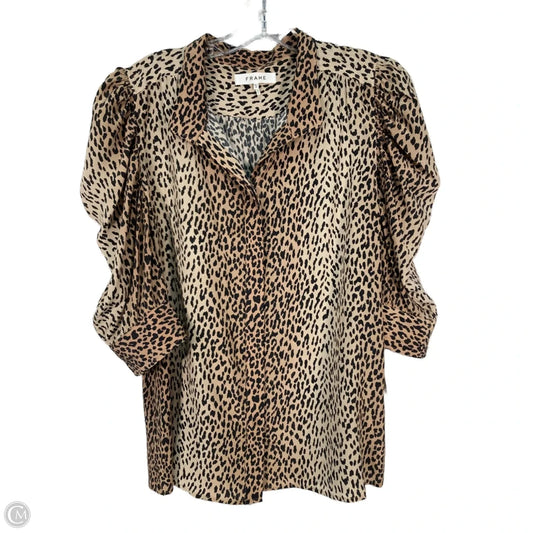 Blouse Short Sleeve By Frame In Animal Print, Size: Xl