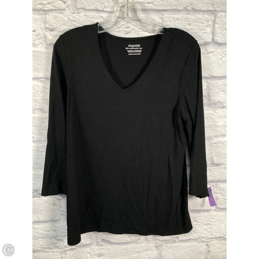 Top Long Sleeve By Chicos In Black, Size: M