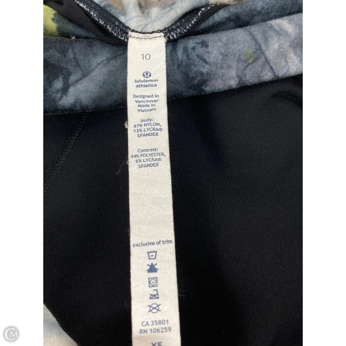 Athletic Capris By Lululemon In Black & Pink, Size: M