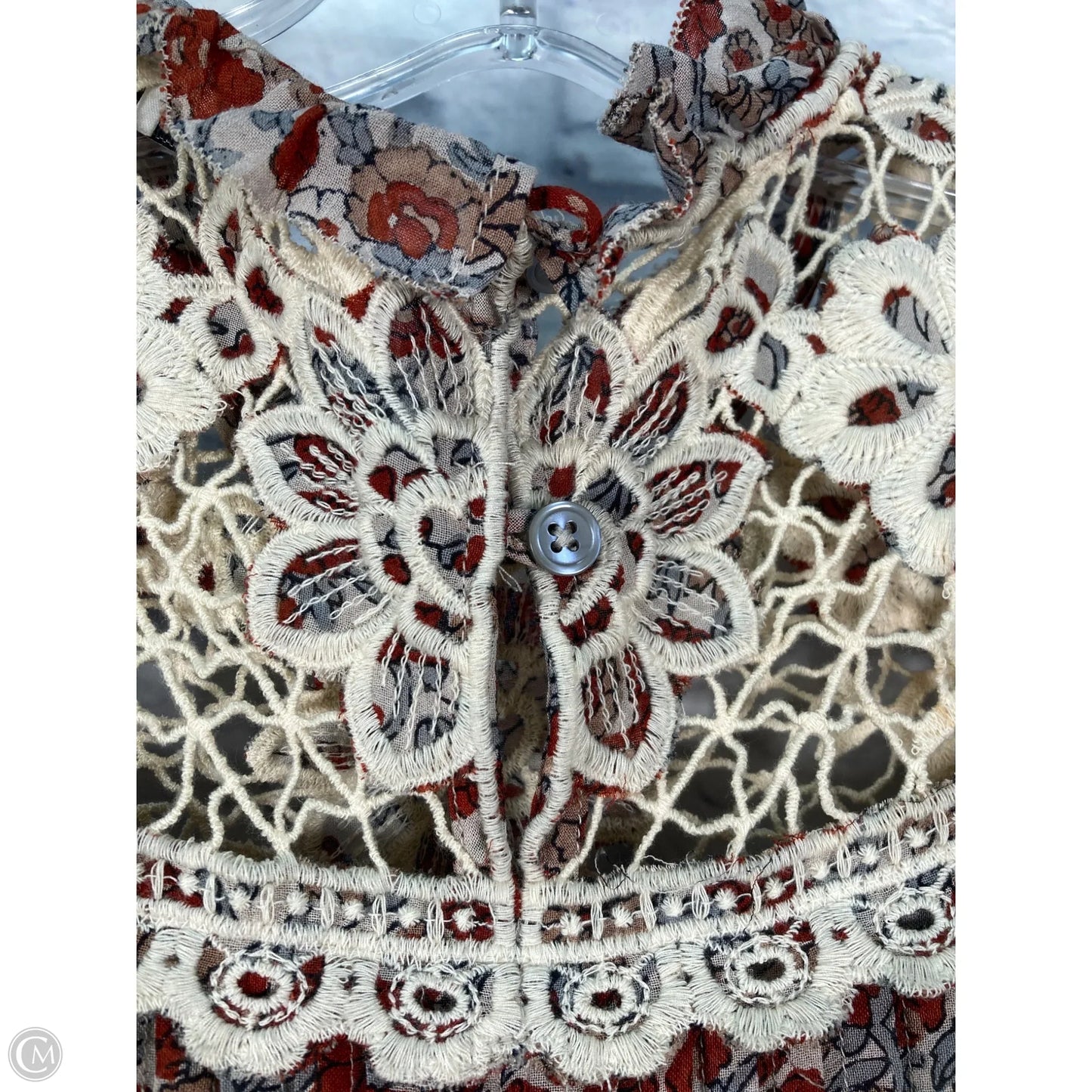 Top Short Sleeve By Anthropologie In Blue & Red, Size: Xs