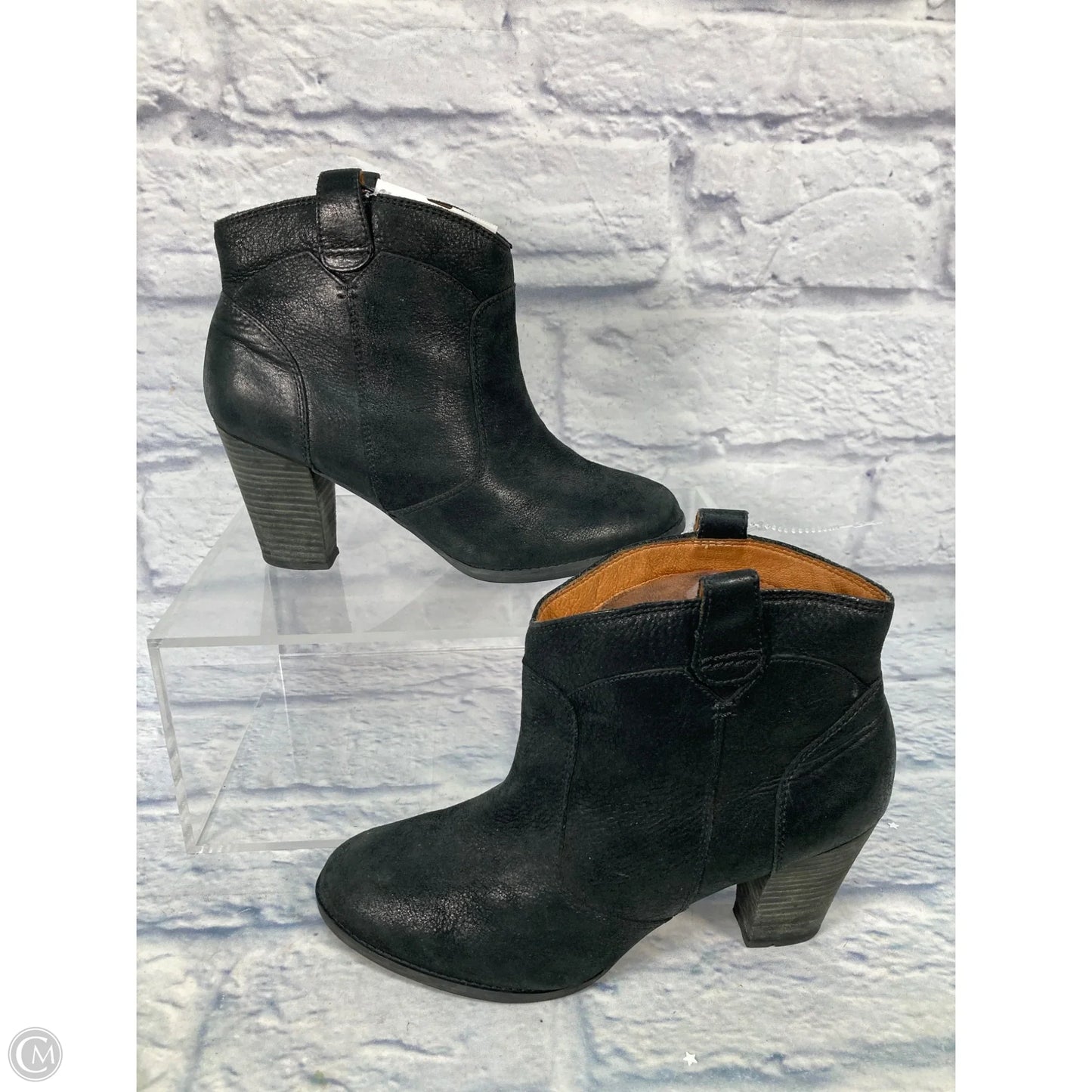 Boots Ankle Heels By Clarks In Black, Size: 9.5