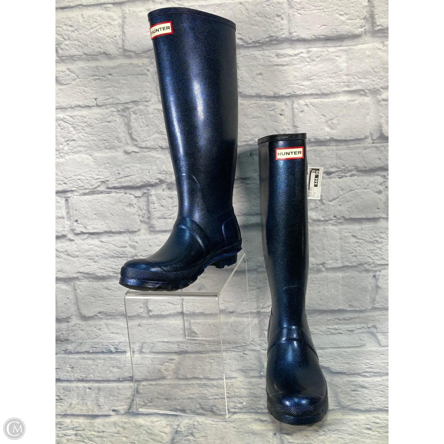 Boots Rain By Hunter In Black & Blue, Size: 8