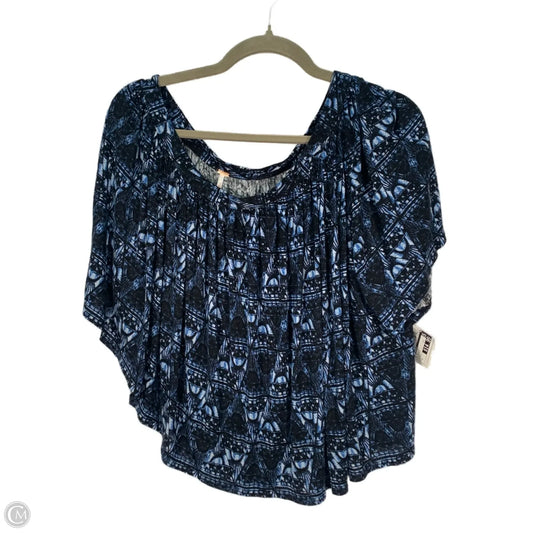Top Short Sleeve By Free People In Black & Blue, Size: S