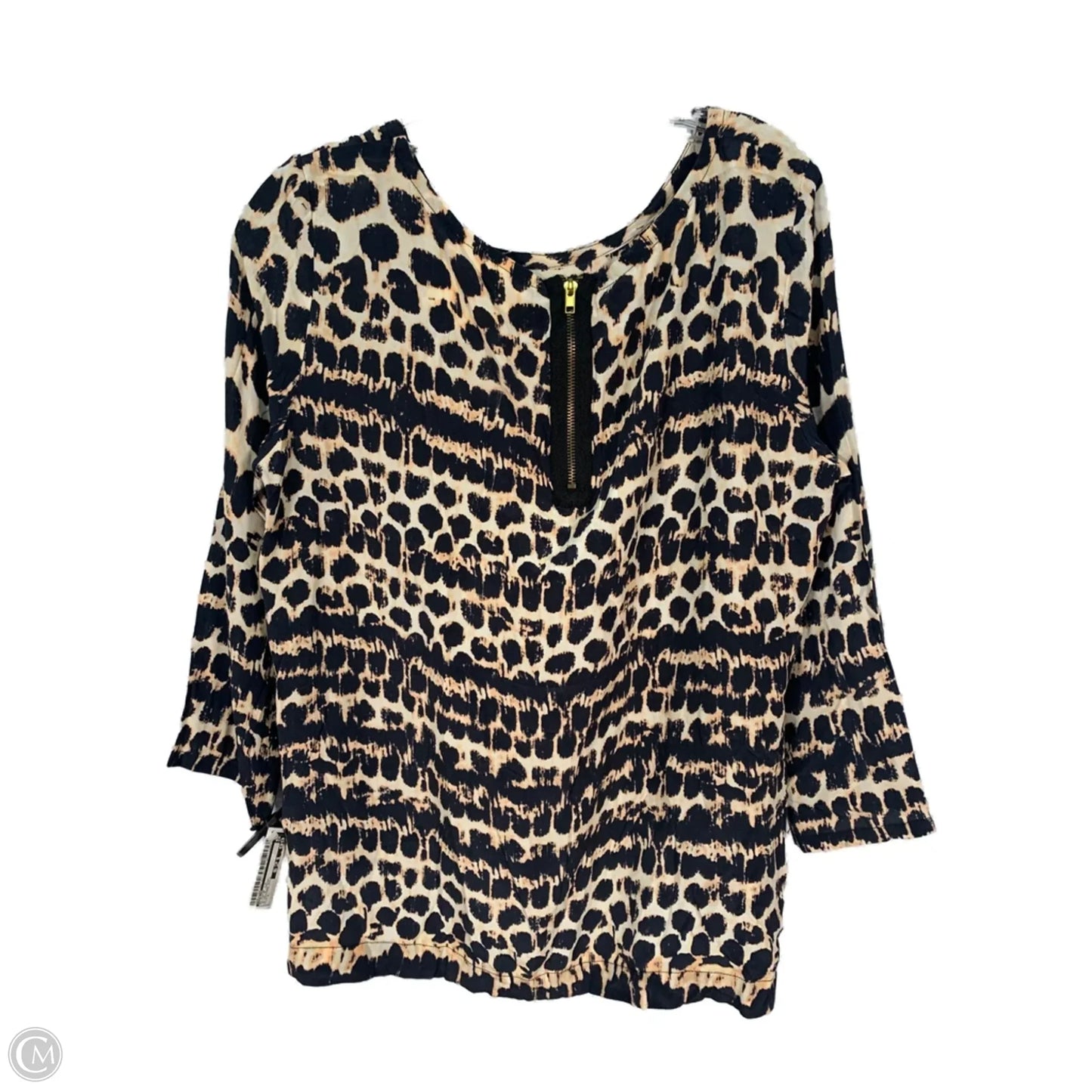 Blouse Long Sleeve By Maeve In Blue & Cream, Size: L