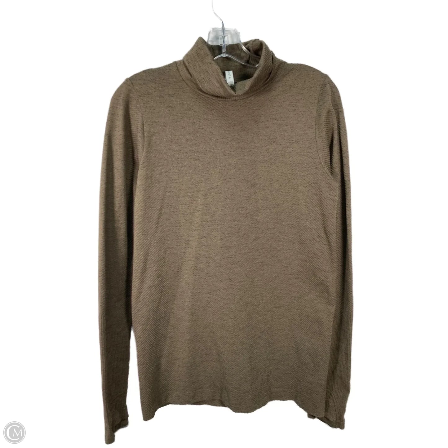 Athletic Top Long Sleeve Collar By Athleta In Brown, Size: M