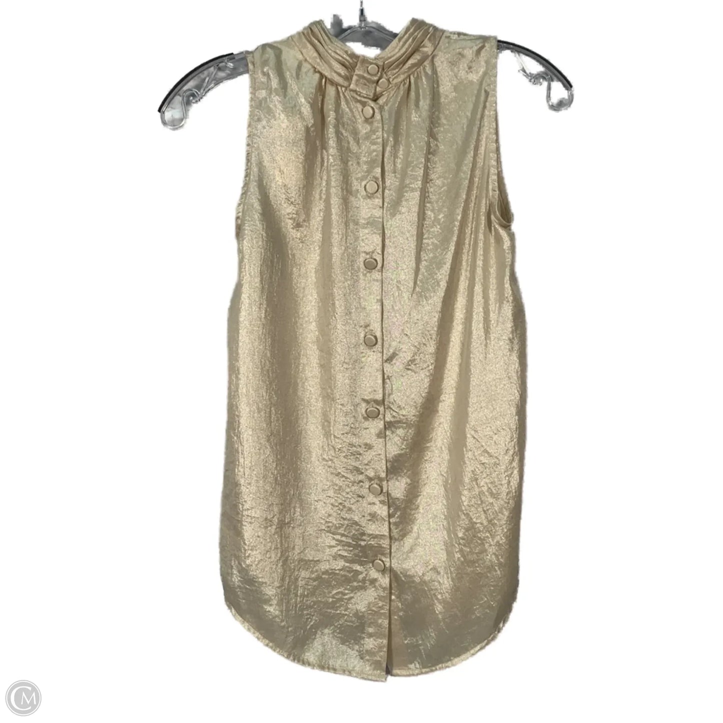 Blouse Sleeveless By Maeve In Gold, Size: Xsp