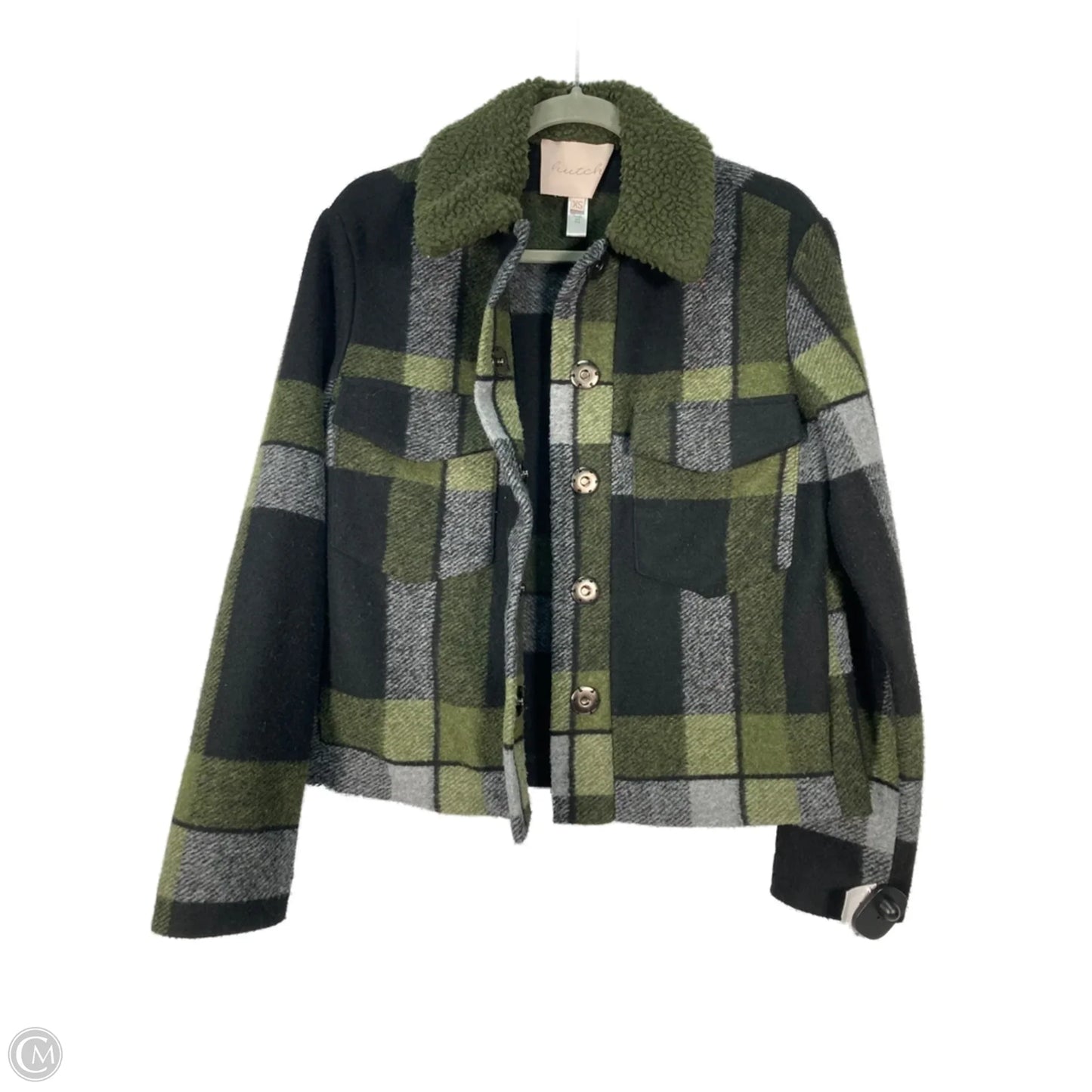 Jacket Shirt By Hutch In Black & Green, Size: Xs