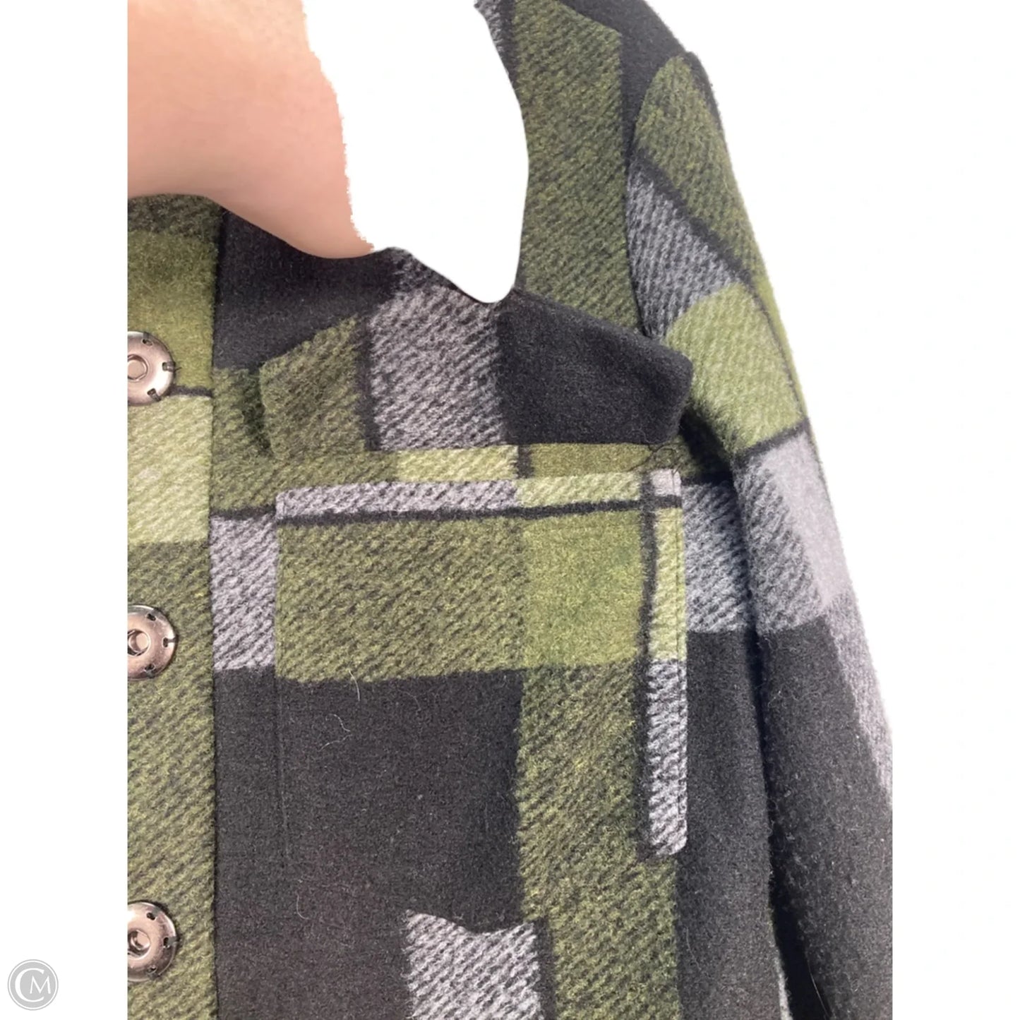 Jacket Shirt By Hutch In Black & Green, Size: Xs