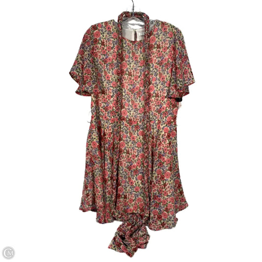 Dress Party Short By English Factory In Cream & Pink, Size: S